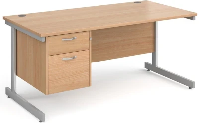 Gentoo with Single Cantilever Legs and 2 Drawer Fixed Pedestal