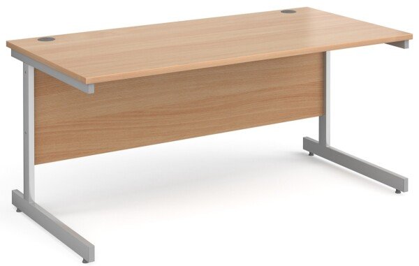 Gentoo Rectangular Desk with Single Cantilever Legs - 1600 x 800mm - Beech