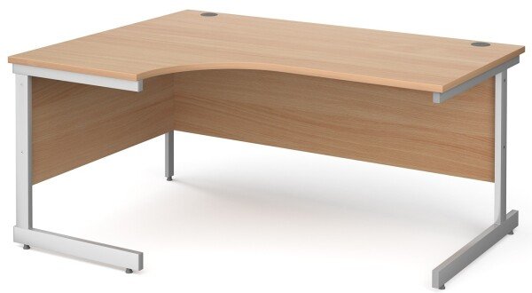 Gentoo Corner Desk with Single Upright Leg 1600 x 1200mm - Beech