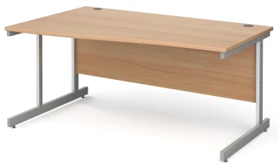 Gentoo Wave Desk with Single Upright Leg 1600 x 990mm