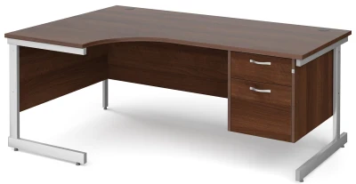 Gentoo Corner Desk with 2 Drawer Pedestal and Single Upright Leg 1800 x 1200mm