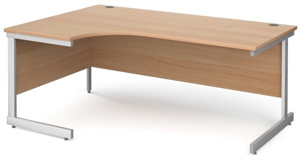 Gentoo Corner Desk with Single Upright Leg 1800 x 1200mm - Beech