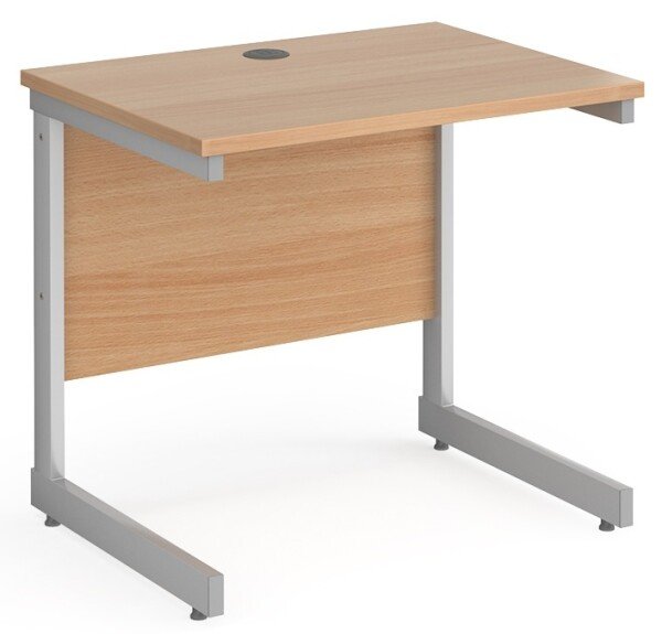 Gentoo Rectangular Desk with Single Cantilever Legs - 800mm x 600mm - Beech