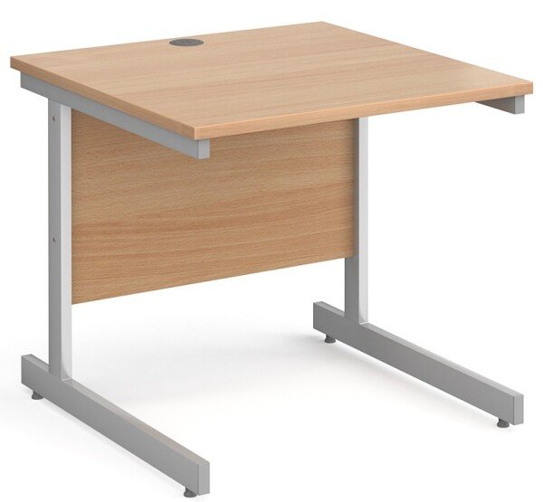 Gentoo Rectangular Desk with Single Cantilever Legs - 800 x 800mm - Beech