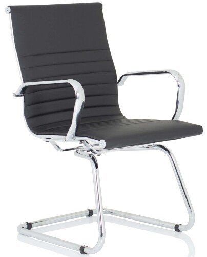 Dynamic Nola Bonded Leather Cantilever Chair - Black