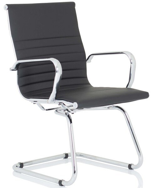 Dynamic Nola Bonded Leather Cantilever Chair - Black