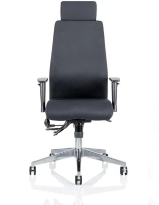Dynamic Onyx Chair with Headrest - Black Fabric