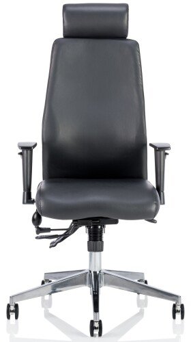 Dynamic Onyx Bonded Leather Chair with Headrest - Black