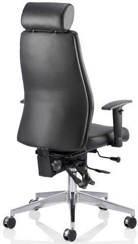 Dynamic Onyx Bonded Leather Chair with Headrest - Black