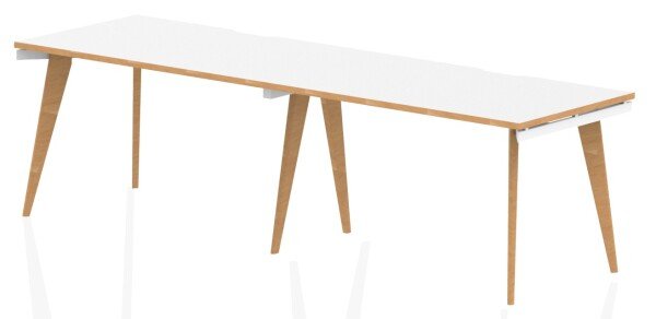 Dynamic Oslo Bench Desk Two Person Row - 1200 x 800mm - Warm Oak