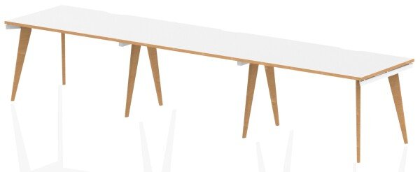 Dynamic Oslo Bench Desk Three Person Row - 1200 x 800mm - Warm Oak