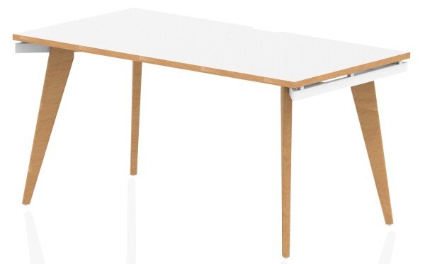 Dynamic Oslo Single Starter Bench Desk Set - 1400 x 800mm - Warm Oak