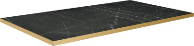 Zap Omega Laminate Marble Rectangular Table Top with Gold Edge - 1200 x 700mm