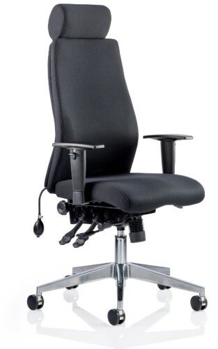 Dynamic Onyx Fabric Chair With Headrest