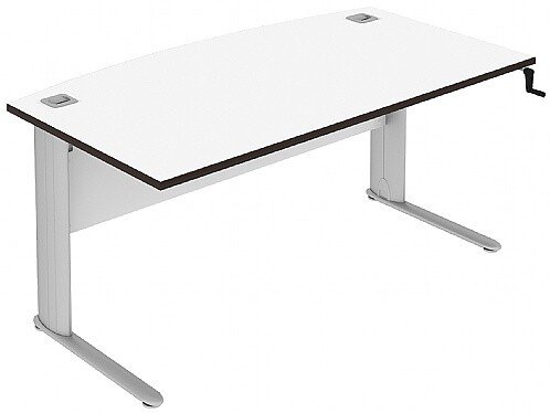Elite Optima Plus Bow Fronted Rectangular Height Adjustable Desk - 1600 x 900mm