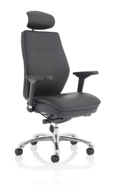 Dynamic Domino Bonded Leather Chair - Black