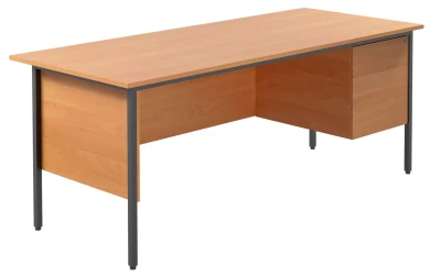 TC Eco 18 Rectangular Desk with Straight Legs and 3 Drawer Fixed Pedestal - 1800mm x 750mm