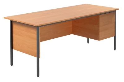 TC Eco 18 Rectangular Desk with Straight Legs and 2 Drawer Fixed Pedestal - 1800mm x 750mm