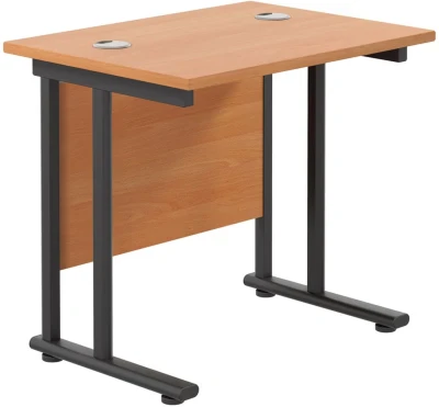 TC Twin Upright Rectangular Desk with Twin Cantilever Legs - 800mm x 600mm