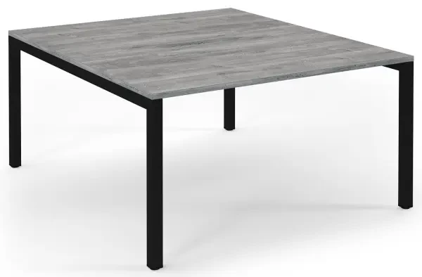Dams Connex Scalloped 1400 x 1600 Back To Back Desk - Grey Oak