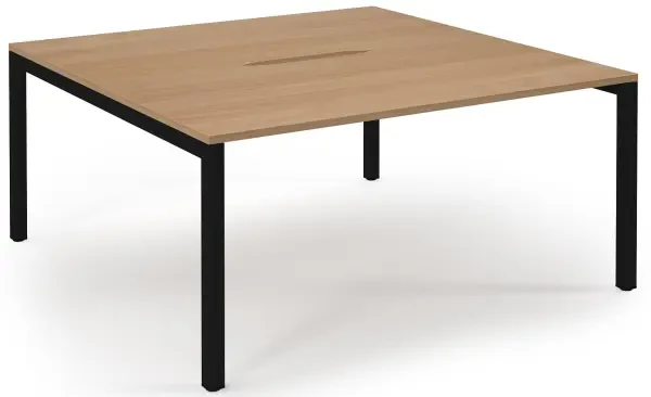 Dams Connex Scalloped 1600 x 1600 Back To Back Desk - Beech