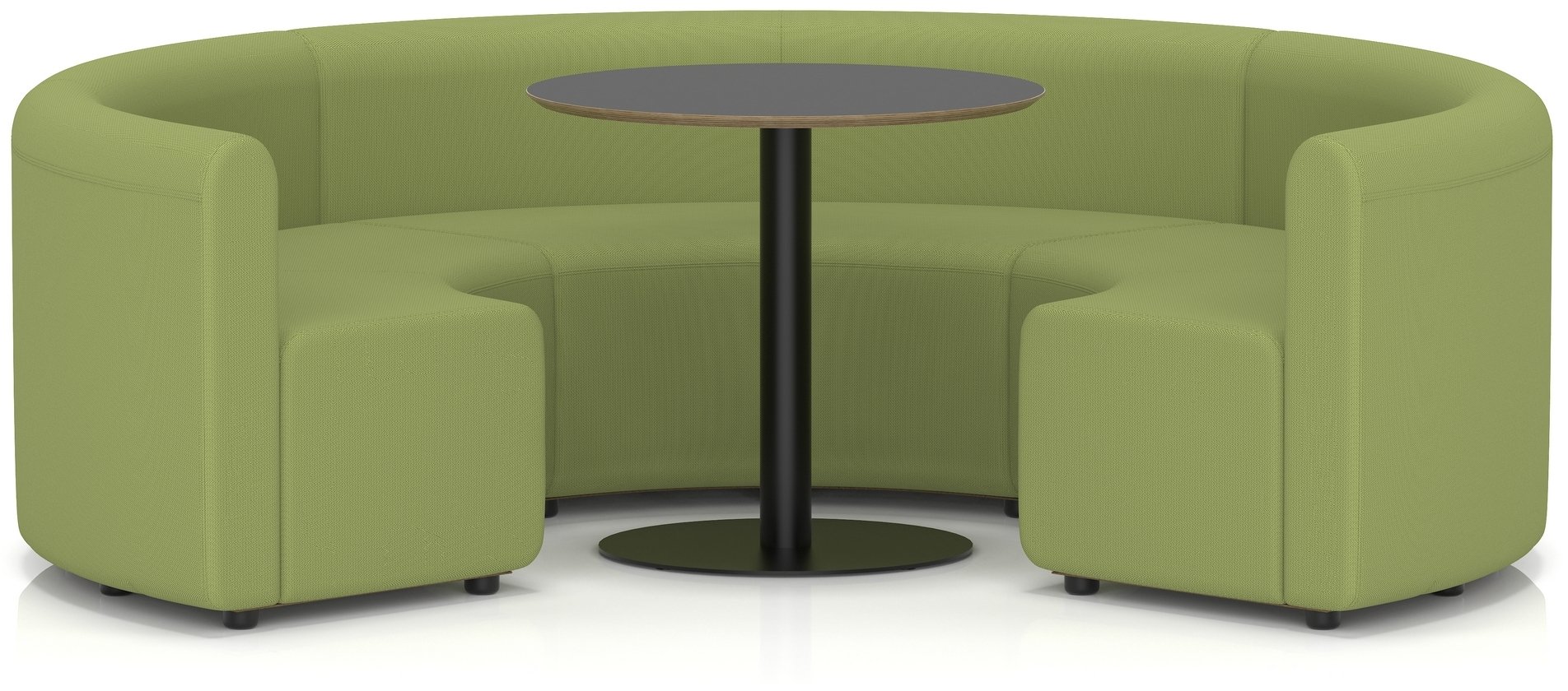 Mini Booth Table Dynamic Mawsley Modular Circular Low Back Booth with Table - Office ...