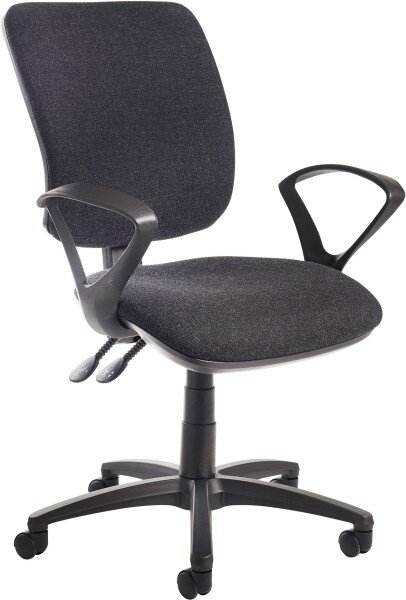 Dams Senza High Back Operator Chair with Fixed Arms - Charcoal