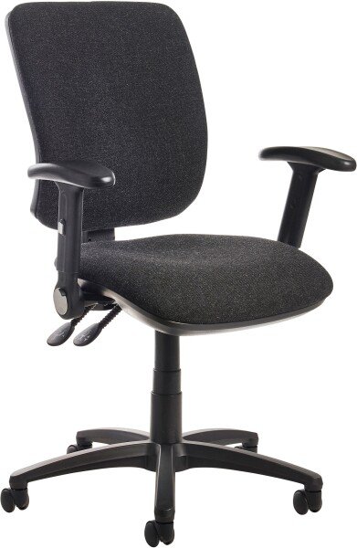 Dams Senza High Back Operator Chair with Folding Arms - Charcoal