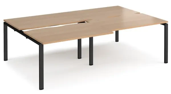 Dams Adapt Sliding Top Double Back To Back Desks 2400mm X 1600mm - Beech