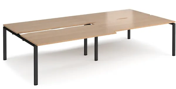Dams Adapt Sliding Top Double Back To Back Desks 3200mm X 1600mm - Beech
