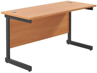 TC Single Upright Rectangular Desk with Single Cantilever Legs - 1200mm x 600mm