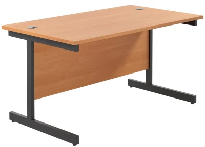 TC Single Upright Rectangular Desk with Single Cantilever Legs - 1400mm x 800mm