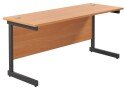 TC Single Upright Rectangular Desk with Single Cantilever Legs - 1800mm x 600mm