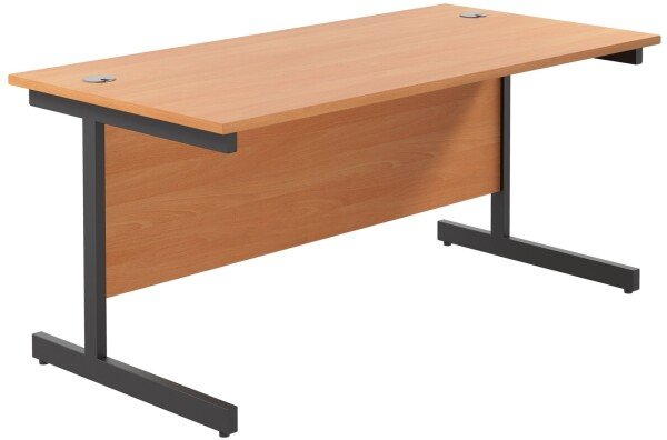 TC Single Upright Rectangular Desk with Single Cantilever Legs - 1800mm x 800mm - Beech