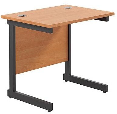 TC Single Upright Rectangular Desk with Single Cantilever Legs - 800mm x 600mm - Beech