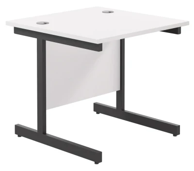 TC Single Upright Rectangular Desk with Single Cantilever Legs - 800mm Depth