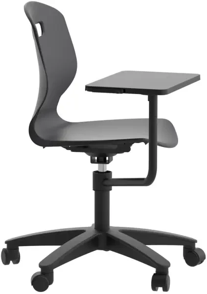 Arc Swivel Fixed Chair with Arm Tablet - 820-890mm Seat Height - Anthracite