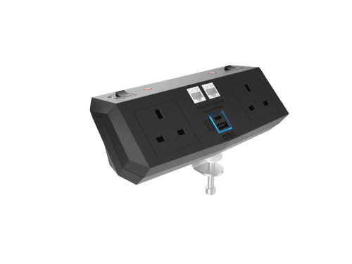 ABL Trm Power Module - 2x Sockets With Thermal Resets, 1x USB