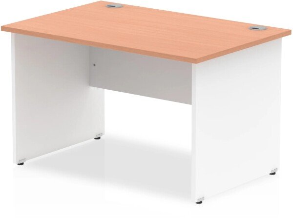 Dynamic Impulse Two-Tone Rectangular Desk with Panel End Legs - 1200mm x 800mm - Beech