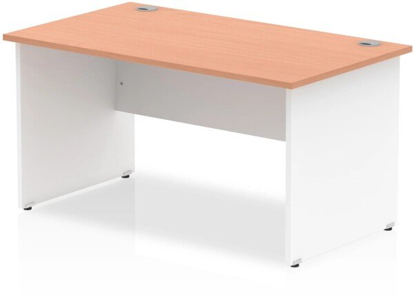 Dynamic Impulse Two-Tone Rectangular Desk with Panel End Legs - 1400mm x 800mm - Beech