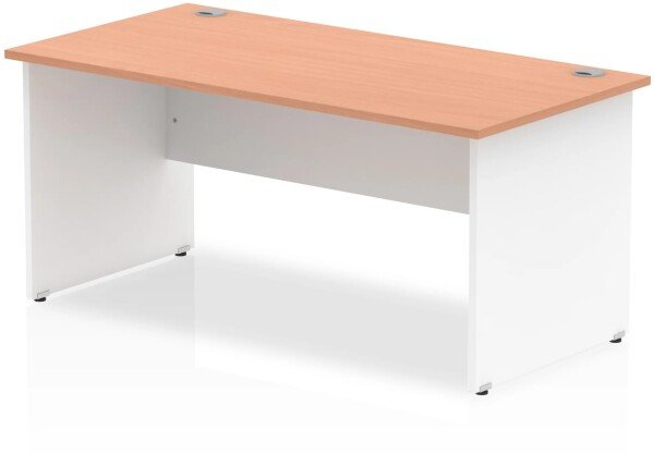 Dynamic Impulse Two-Tone Rectangular Desk with Panel End Legs - 1800mm x 800mm - Beech