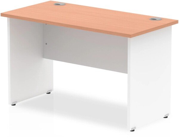 Dynamic Impulse Two-Tone Rectangular Desk with Panel End Legs - 1000mm x 600mm - Beech