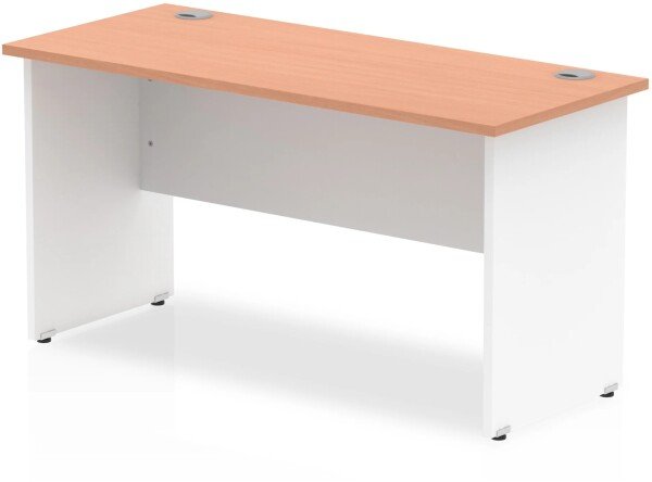 Dynamic Impulse Two-Tone Rectangular Desk with Panel End Legs - 1400mm x 600mm - Beech