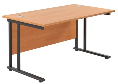 TC Twin Upright Rectangular Desk with Twin Cantilever Legs - 1400mm x 800mm