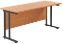 TC Twin Upright Rectangular Desk with Twin Cantilever Legs - 1600mm x 600mm