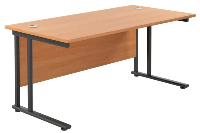 TC Twin Upright Rectangular Desk with Twin Cantilever Legs - 1800mm x 800mm