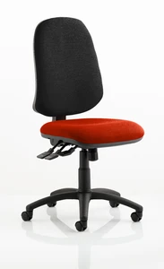 Dynamic Eclipse Plus XL Black Back Chair Bespoke Fabric Seat without Arms