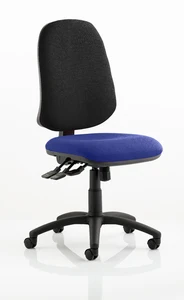 Dynamic Eclipse Plus XL Black Back Chair Bespoke Fabric Seat