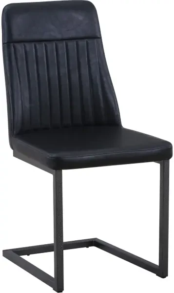Baumhaus Antiqued Black Leather Dining Chair (Set of Two)