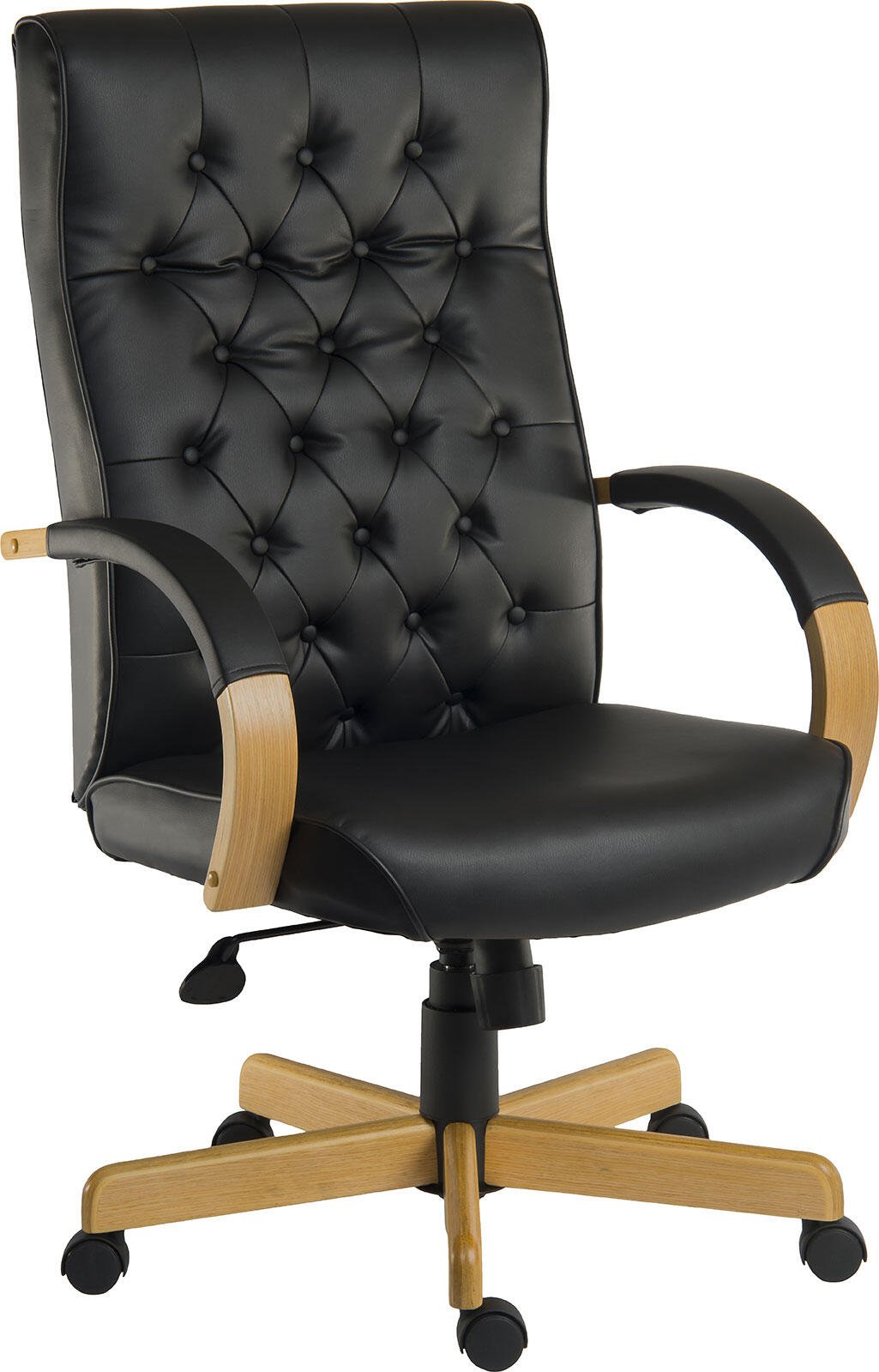Teknik Warwick Noir Leather Executive Chair with Adjustable Height